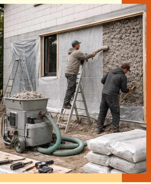 Утепление дома из газобетона эковатой в Таганроге от 4581 руб./м2 | ТепломастерТгн