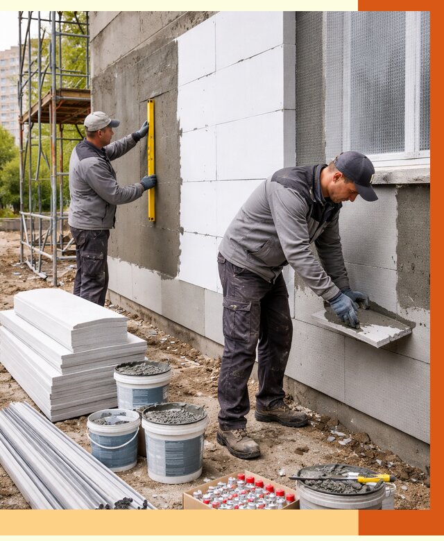 Утепление фасада и стен снаружи в Таганроге от 4276 руб. | ТепломастерТгн