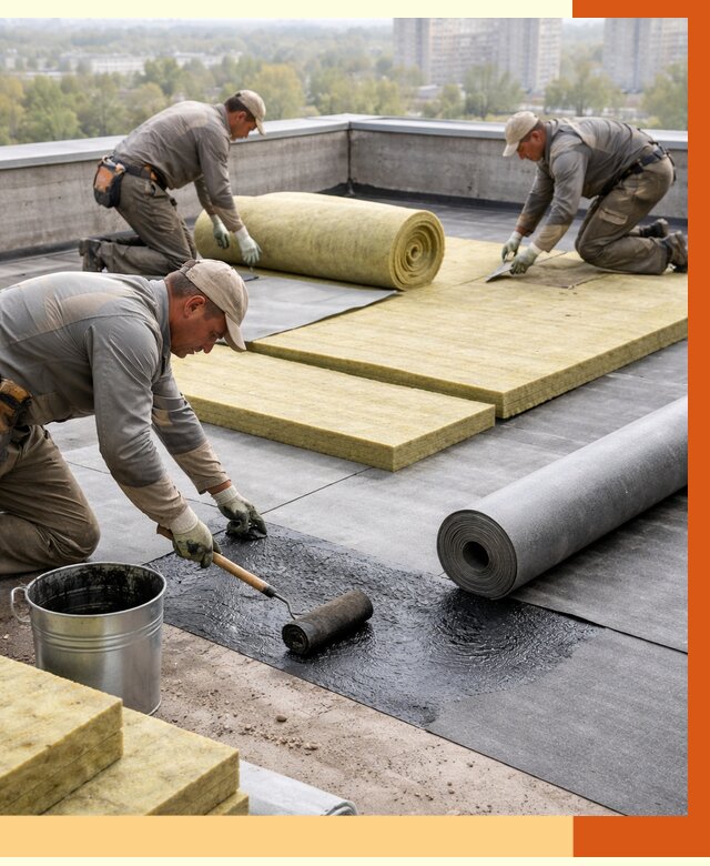 Утепление плоской крыши в Таганроге от 7330 руб./м2 под ключ | ТепломастерТгн
