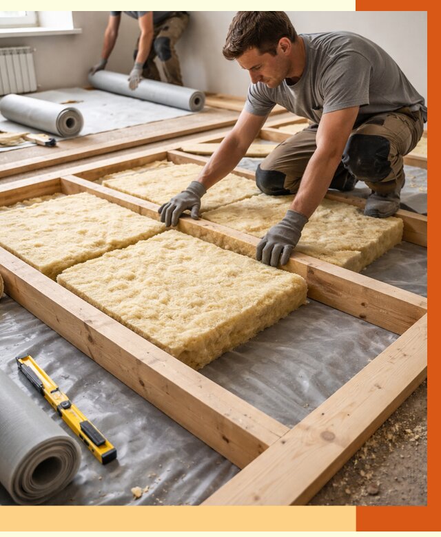 Утепление деревянного пола в Таганроге от 1527 руб./м2 под ключ | ТепломастерТгн