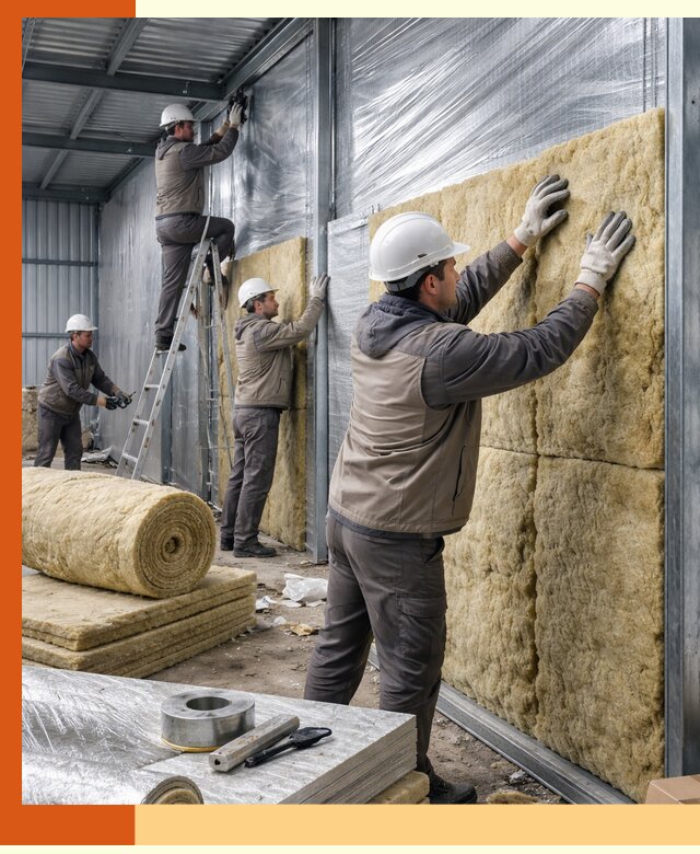 Утепление металлического склада в Таганроге: теплоизоляция и герметизация