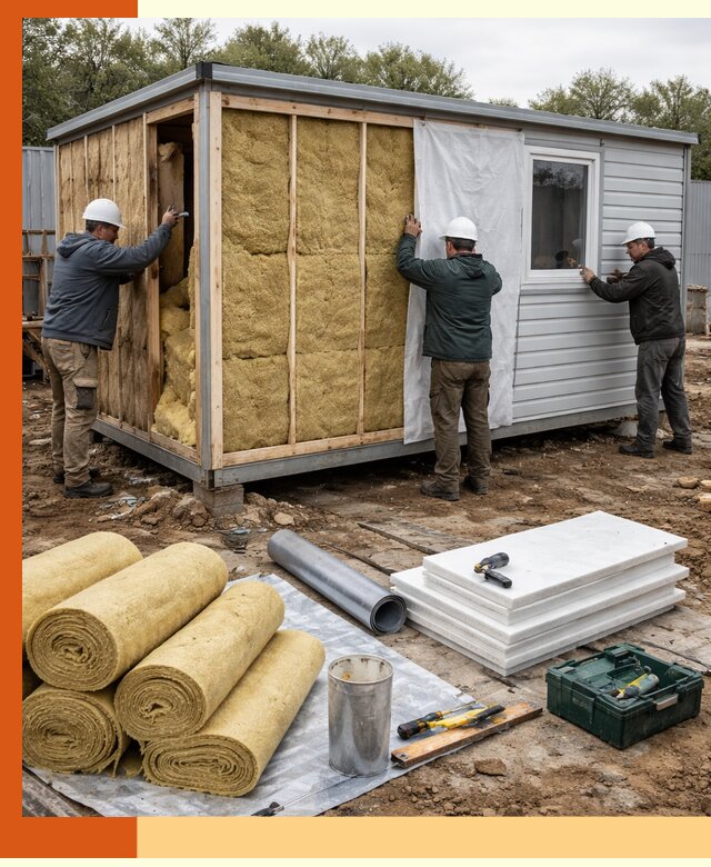 Утепление строительной бытовки под ключ в Таганроге для любых условий