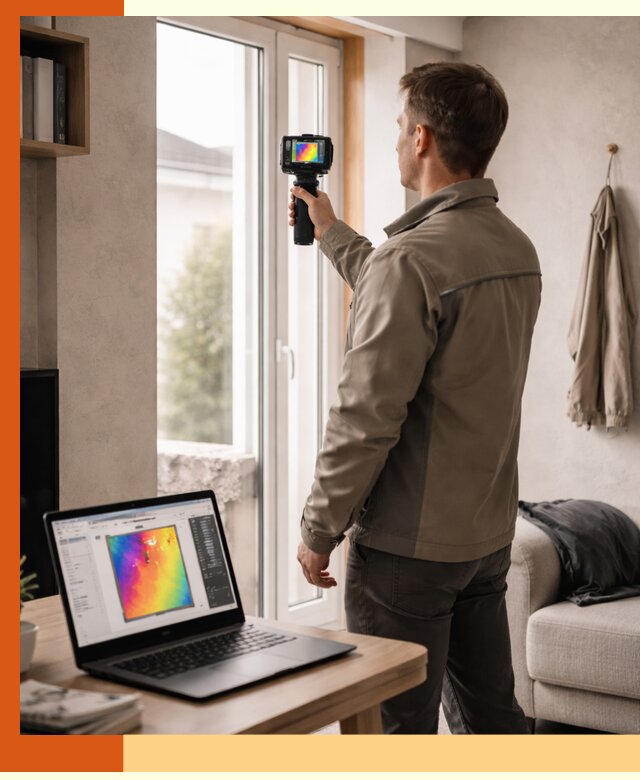 Тепловизионное обследование квартиры в Таганроге для поиска утечек тепла